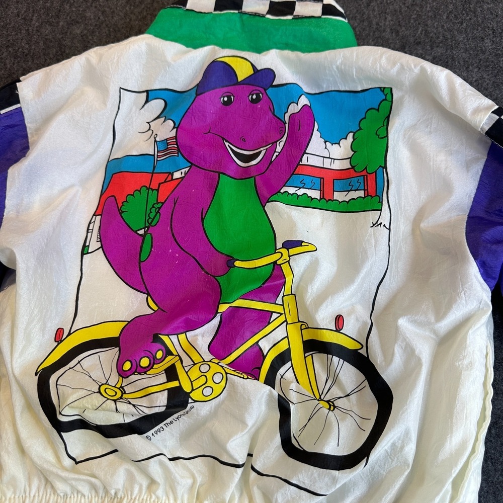 Vintage 1993 Barney the Dinosaur Windbreaker Jacket Mighty-Mac Kids 2T 90s TV - Picture 16 of 16